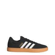 Zwarte leren sneakers met rode accenten Adidas , Black , Heren