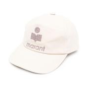 Ecru Logo Baseball Cap 100% Katoen Isabel Marant , White , Dames