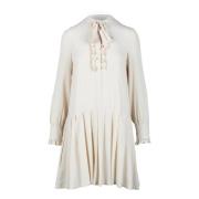 Zijde Acetaat Jurk Eleventy , White , Dames