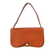 Pre-owned Leather handbags Hermès Vintage , Orange , Dames