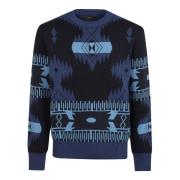 Blauwe Heren Trui Aw24 Alanui , Blue , Heren