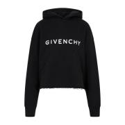 Zwarte katoenen hoodie met capuchon Givenchy , Black , Dames