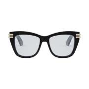 Stijlvolle Zwarte Grote Bril Dior , Black , Dames