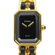 Pre-owned Leather watches Chanel Vintage , Black , Dames