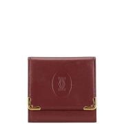 Pre-owned Leather wallets Cartier Vintage , Red , Dames