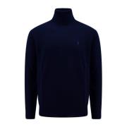 Blauwe Wollen Coltrui Sweater Aw23 Polo Ralph Lauren , Blue , Heren