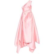 Roze Satijnen One-Shoulder Jurk Solace London , Pink , Dames