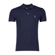 Donkerblauwe korte mouw slim fit polo Polo Ralph Lauren , Blue , Heren