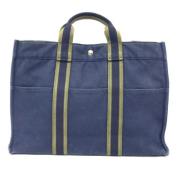 Pre-owned Canvas handbags Hermès Vintage , Blue , Dames