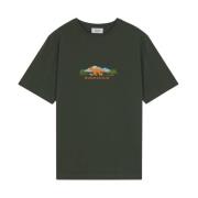 Katoenen Logo T-shirt Maison Kitsuné , Green , Heren