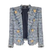 Blauwe Stijlvolle Jassen voor Mannen Balmain , Blue , Dames