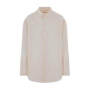 Geribbelde Shirt Saint Laurent , Beige , Heren