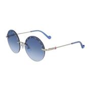 Blauw Glasfilter Metalen Frame Zonnebril Liu Jo , Blue , Dames