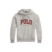 Grijze Fleece Logo Hoodie Trui Polo Ralph Lauren , Gray , Heren