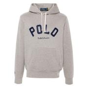 Geborduurd Logo Katoenmix Hoodie Polo Ralph Lauren , Gray , Heren