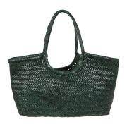 Groene Shopper Tas Elegante Stijl Dragon Diffusion , Green , Dames