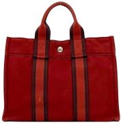 Pre-owned Canvas handbags Hermès Vintage , Red , Dames