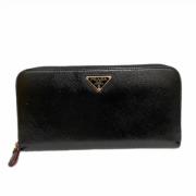 Pre-owned Leather wallets Prada Vintage , Black , Dames