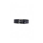 Blauwe leren riem Heren Collectie Hugo Boss , Blue , Heren