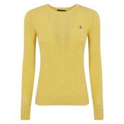 Gele Gevlochten Trui Polo Ralph Lauren , Yellow , Dames