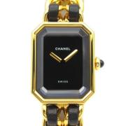 Pre-owned Leather watches Chanel Vintage , Black , Dames