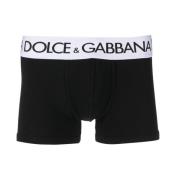 Zwarte Boxershorts met Logotailleband Dolce & Gabbana , Black , Heren