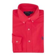 Rood casual shirt katoen effen fit Polo Ralph Lauren , Red , Heren