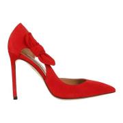 Rode Suède Elegante Hoge Hakken Schoenen Aquazzura , Red , Dames