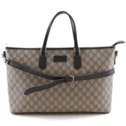 Pre-owned Canvas shoulder-bags Gucci Vintage , Beige , Dames