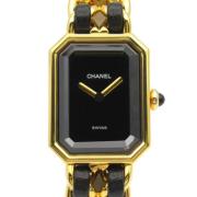 Pre-owned Leather watches Chanel Vintage , Black , Dames