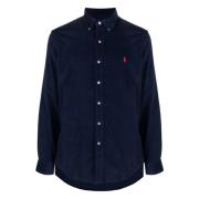 Geborduurd Katoenen Overhemd Polo Ralph Lauren , Blue , Heren