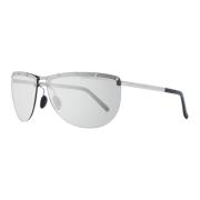 Zilveren Ovale Zonnebril met Bruine Lenzen Porsche Design , Gray , Dam...