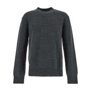 Gebreide Longsleeve Top in Gemengde Wol UMA Wang , Gray , Heren