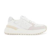 Love Birds Leren Sneakers met Mesh Pinko , White , Dames