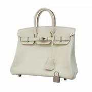 Pre-owned Leather handbags Hermès Vintage , White , Dames