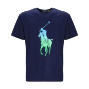 Navy Blauw Katoenen T-shirt Regular Fit Polo Ralph Lauren , Blue , Her...