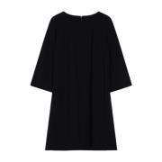 Zwarte Jersey Jurk met 3/4 Mouwen Max Mara , Black , Dames