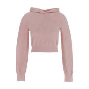 Viscose Cropped Hoodie T by Alexander Wang , Pink , Dames