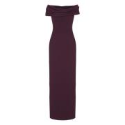 Paarse Boothalsjurk met Drape Solace London , Purple , Dames