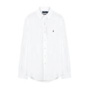 Wit Overhemd met Geborduurd Logo Polo Ralph Lauren , White , Heren