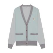 Wol Vos Vest Maison Kitsuné , Blue , Dames