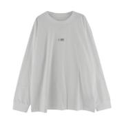 Katoenen Logo T-Shirt MM6 Maison Margiela , White , Heren