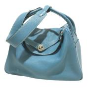 Pre-owned Leather shoulder-bags Hermès Vintage , Blue , Dames