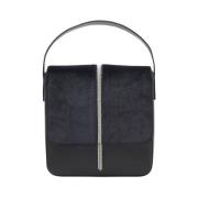 Echt lederen en fluwelen handtas Peserico , Black , Dames