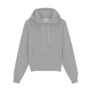 Katoenen Logo Hoodie Saint Laurent , Gray , Heren