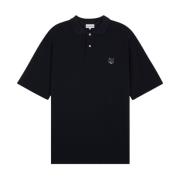 Katoenen Fox Polo Shirt Maison Kitsuné , Black , Heren