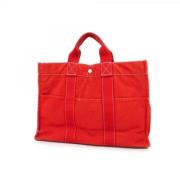 Pre-owned Canvas handbags Hermès Vintage , Red , Dames