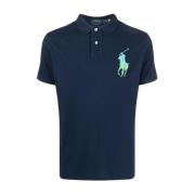 Navy Blue Cotton Polo Shirt Polo Ralph Lauren , Blue , Heren