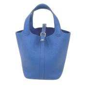 Pre-owned Leather handbags Hermès Vintage , Blue , Dames