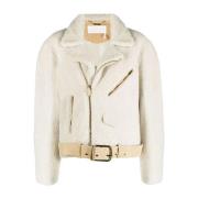 Faux Fur Shearling Jas Chloé , Beige , Dames